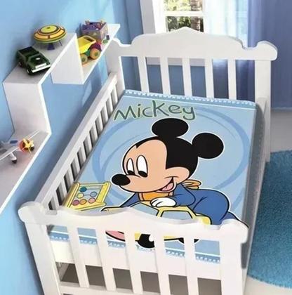 Imagem de Cobertor Infantil Bebê Jolitex Antialérgico Mickey Carrinho