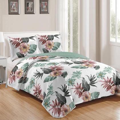 Imagem de Cobre Leito Casal Shabby Chic Patchwork Dupla Face 3 pecas