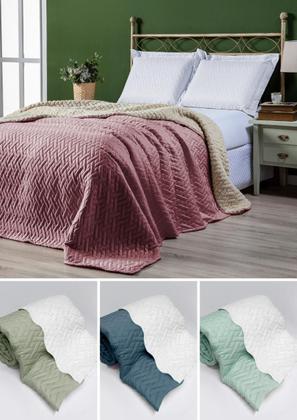 Imagem de cobre leito queen sherpa rosa pink 240cmx 220cm quentinho dupla face micropercal