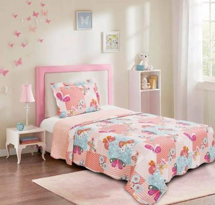 Imagem de Cobre Leito Solteiro Prink Patchwork Infantil 02 Peças