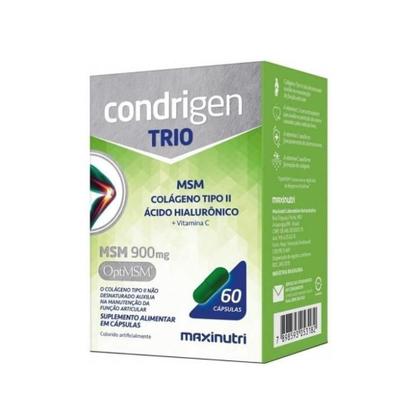 Imagem de Colágeno Tipo II, MSM, Ácido Hialurônico + Vitamina C Condrigen Trio 900mg 60 cápsulas 7898593053182 MAXINUTRI