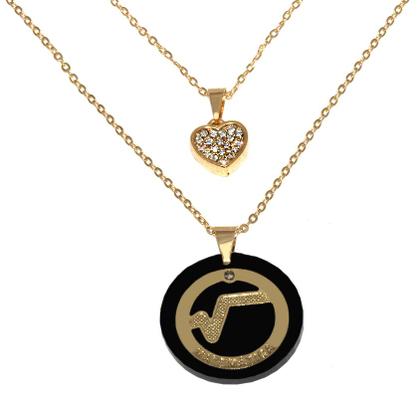 Imagem de Colar Duplo Matemática Conta Soma Folheado 18k