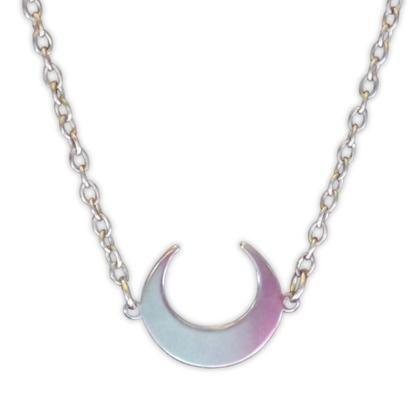Imagem de Colar Lua Crescente Prateada - Aço Inoxidável
