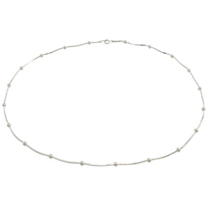 Imagem de Colar prata 925 elo snake com detalhes de esferas lisas