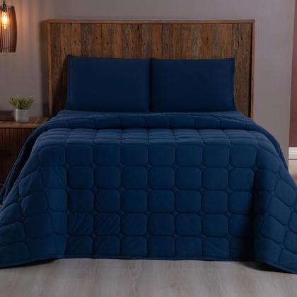 Imagem de Colcha Cobre Leito Malha 100% Algodão Dupla Face Matelado