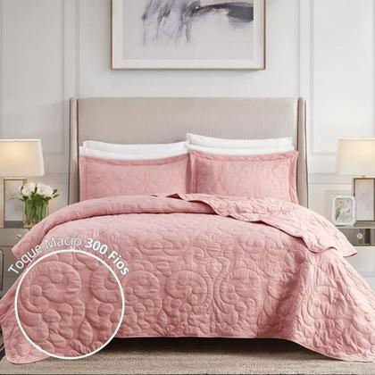 Imagem de Colcha Cobre Leito Queen 3 Peças 300 Fios Ouro Toque Macio