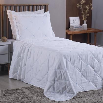 Imagem de Colcha Cobre Leito Solteiro 2 Peças Bordado 200 Fios Unique