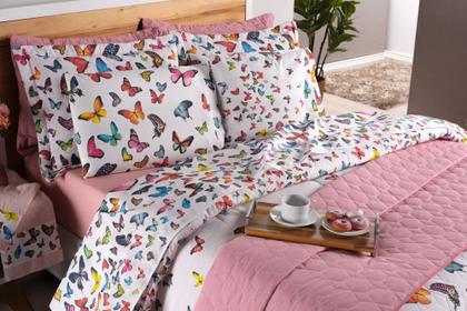 Imagem de Colcha cobre leito Viena Casal Queen Percal 200 fios  tecido parte inferior 100% algodão