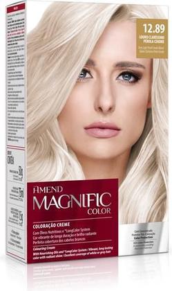 Imagem de Coloração creme magnific color 12.89 louro claríssimo pérola cendre amend