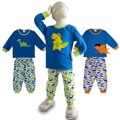 Imagem de Combo 3 PIJAMAS INFANTIS Menino Inverno  - Algodão PREMIUM