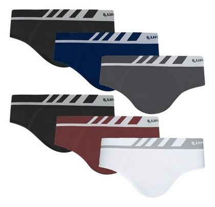 Imagem de Combo 6 Cuecas Slip Sem Costura Microfibra Lupo Original Nf 