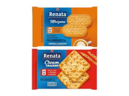 Imagem de Combo Biscoitos Renata Maizena e Cracker Sachê 120 Unidades