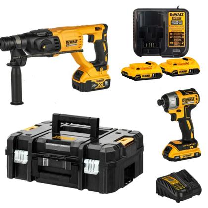 Imagem de Combo DCK260D1P1T-BR  Martelete e Parafusadeira de Impacto 20V MAX com Motor Brushless e 3 Baterias