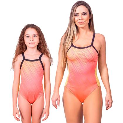 Imagem de Combo mãe e filha par maiôs shine proteção uv 50+ kauna