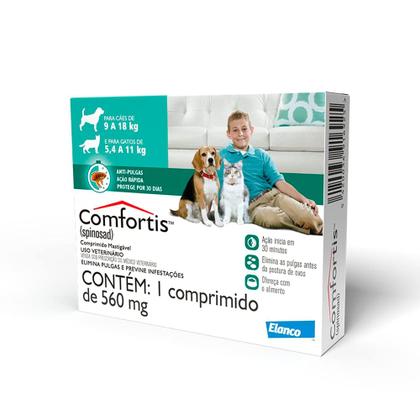 Imagem de Comfortis Elanco 560 mg para Cães de 9 a 18 Kg e Gatos de 5,4 Kg a 11kg - 1 und