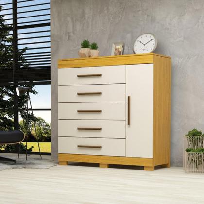Imagem de Cômoda 5 Gavetas 1 Porta Com Sapateira Rayane ACP