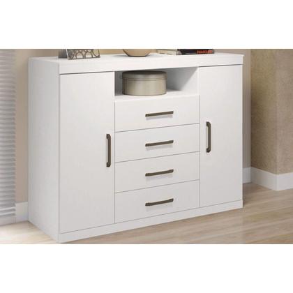 Imagem de Cômoda Casal Master c/ 2 Portas 1 Nicho e 4 Gavetas Branco - Santos Andirá
