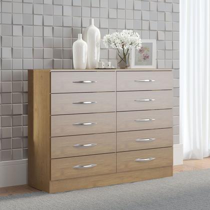 Imagem de Cômoda Grande para Quarto Casal com 10 Gavetas 117x92 Cm MDP Carvalho 3017 MENU