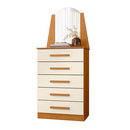 Imagem de Cômoda New Veneza para Quarto de Solteiro 5 Gavetas com Espelho Móveis Albatroz