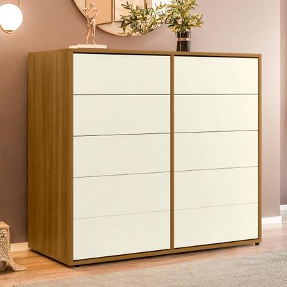 Imagem de Cômoda Para Quarto 10 Gavetas Melinda Freijó/Off White