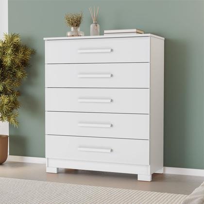 Imagem de Cômoda para Quarto 5 Gavetas 82cm Cristina Branco