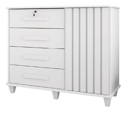 Imagem de Cômoda Sapateira Grécia Com Chave 1 Porta Ripado Flex - 4 Cores