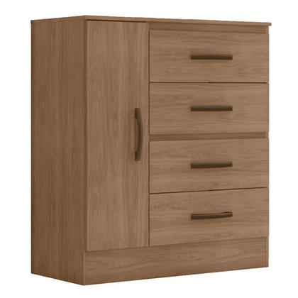 Imagem de Cômoda Sapateira para Quarto 1 Porta 4 Gavetas Lisa