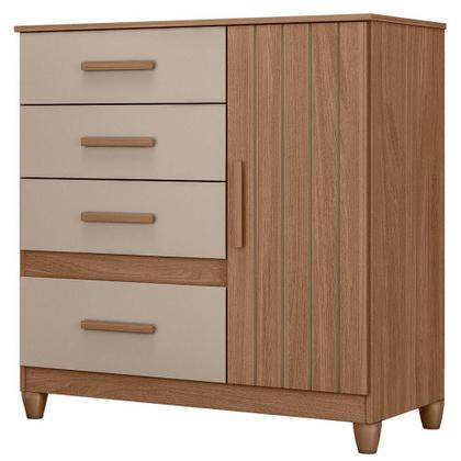 Imagem de Comoda Venus 4 Gavetas 1 Porta Com Pes 98 cm Moval