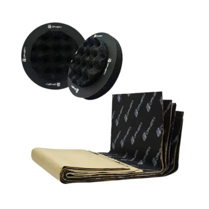 Imagem de COMP Kit Isolamento Acústico Veicular Ophera: 5 Mantas 46x80cm + Par Anel Phantom Sound Rings 6,5"