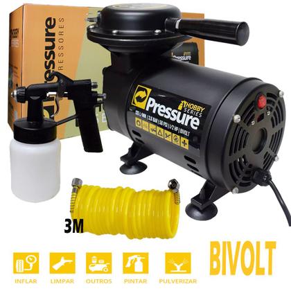 Imagem de Compressor Ar Direto Tufão Com Kit Pintura Bivolt Pressure