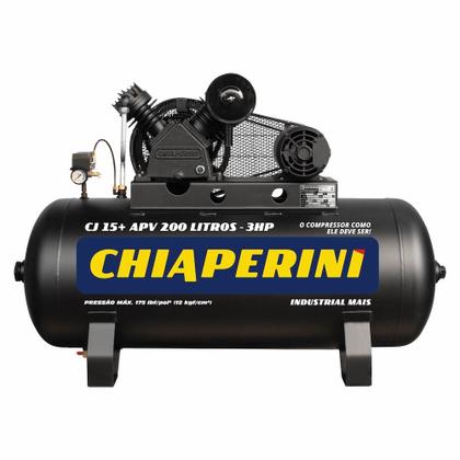Imagem de Compressor de ar 15 pés 200 litros 3 hp 175 lbs monofásico - CJ 15+ APV 200L (110V/220V)