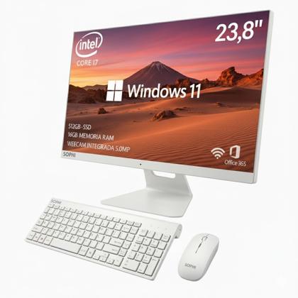 Imagem de Computador All In One 16gb Ram Intel Core I7 Ssd 512GB Tela 23.8 Full Hd painel ips Windows 11 Completo Teclado mouse sem fio 127 220v pacote office