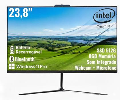 Imagem de Computador All In One - Intel Core i5 - Intel 7ª Geração - Tela 23.8 Polegadas SSD 512 Gb - Memória 08 GB - Branco