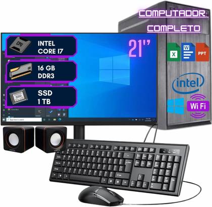 Imagem de Computador completo Home office Intel core i7, SSD 1TB, 16GB ram,monitor 21 pol- DreamComputers DC