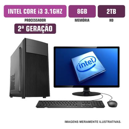 Imagem de Computador Flex Computer Intel Core I3-2100 8GB HD 2Tb Monitor 15" Windows 10