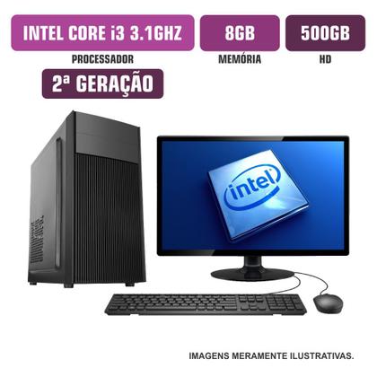 Imagem de Computador Flex Computer Intel Core I3-2100 8GB HD 500Gb Com Kit Monitor 21" Windows 10