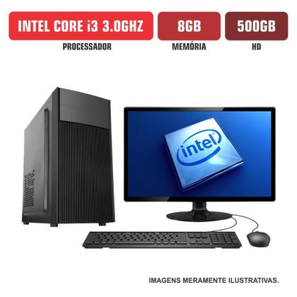 Imagem de Computador Flex Computer Intel Core i3 8GB HD 500Gb Com Kit Monitor 17" Windows 10