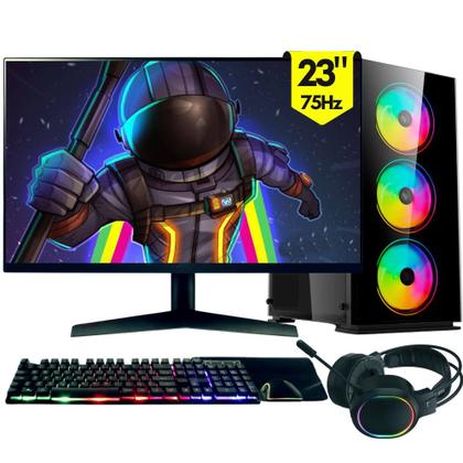 Imagem de Computador Gamer completo 2Eletro RGB, Intel Core i5, 16GB RAM, SSD 256GB, Fonte 500W, Monitor 23" 75Hz, Kit Gamer completo - PG2E-1018RG