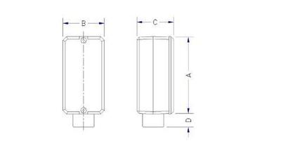 Imagem de Condulete fixo 1/2" tipo "LB" - com tampa / rosca BSP / com pintura el