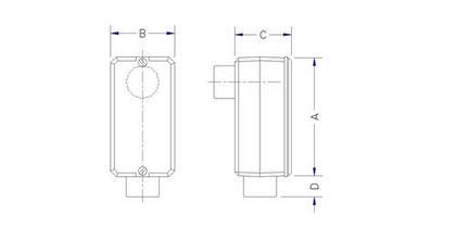 Imagem de Condulete fixo 1/2" tipo "LB" - sem tampa / rosca BSP / sem pintura