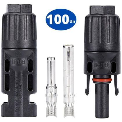 Imagem de Conector Plug Mc4 Painel Placa Cabo Solar Macho Fêmea Kit100