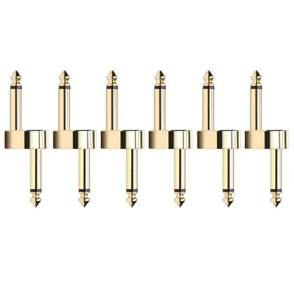 Imagem de Conectores de pedal de guitarra AZOR, pacote com 6, 6,35 mm, macho para macho