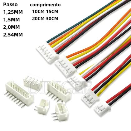 Imagem de Conectores JST 1.25, ZH 1.5, PH 2.0 e XH 2.54 - Kits com 2 a 10 Pinos (Macho e Fêmea)