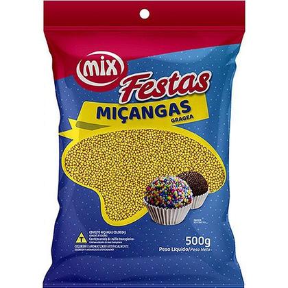 Imagem de Confeito Miçanga Amarela 500g - 01 unidade - Mix -