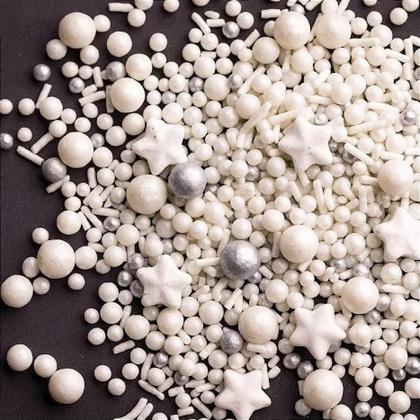 Imagem de Confeito Sprinkles Branco/prata 50g Jady