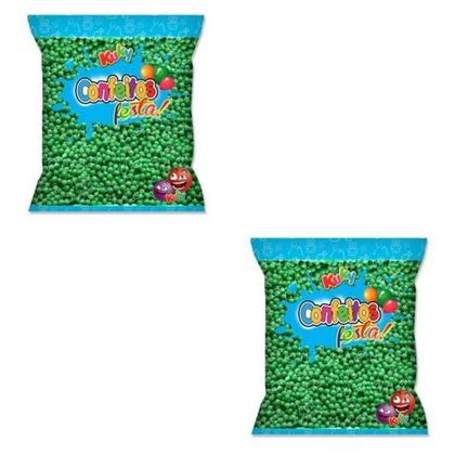 Imagem de Confeito Tipo Miçanga Maçã Verde Docinhos Kit 2 un. de 500g