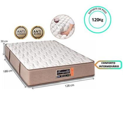 Imagem de Conj. Colchão Sankonfort Tranquillité  Casal Padrão Viúva 128x188x30 + Cama Box Baú 128x188