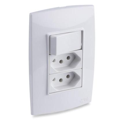 Imagem de Conjunto 1 Interruptor 2 Tomadas Force Line