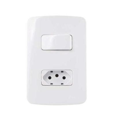 Imagem de Conjunto 1 Interruptor Simples + Tomada 20A 4x2 B3 MarGirius