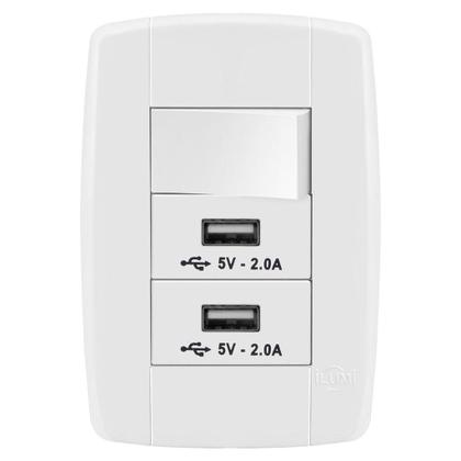 Imagem de Conjunto 1 Simples + 2 Usb - Ilumi Lev - 87015